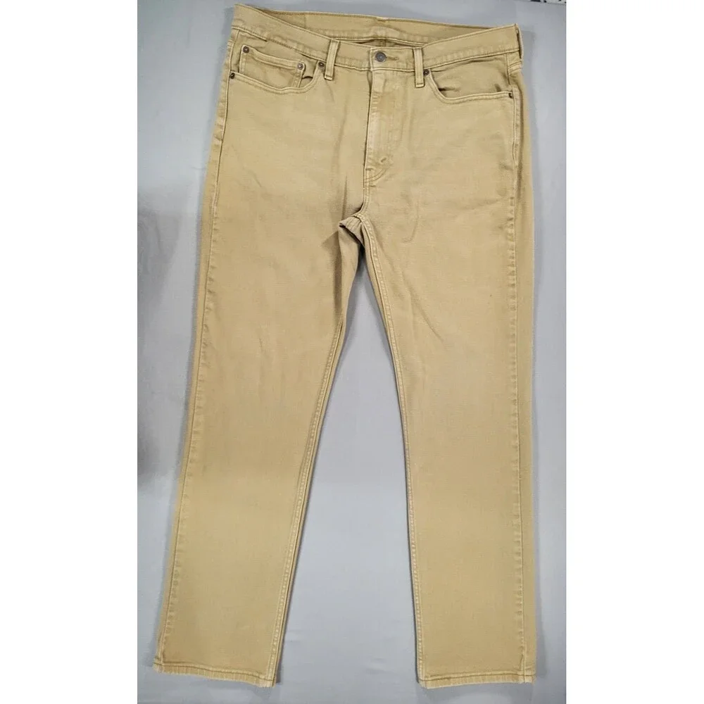 Levi's 514 Straight Fit Jeans Men's W36 L32 Tan Khaki Soft Twill Stretch